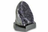 Deep Purple Amethyst Geode With Wood Base - Uruguay #275668-2